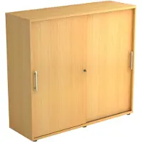 Hjh OFFICE PRO BETA 1753S - Buche 3 OH Schiebetürenschrank Relinggriff Kunststoff