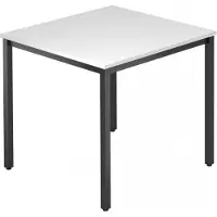 Hjh OFFICE PRO DORAN DQ08 D - Weiß 80 x 80 mit Vierkant-Rohr/Schwarz