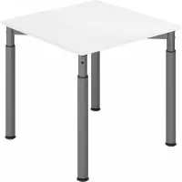 Hjh OFFICE PRO YAMA 8 G | 80x80 - 80 x 80 höhenverstellbar Weiß/Graphit