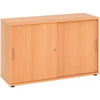 Hjh OFFICE PRO BETA 1752S - 2 OH Schiebetürenschrank Buche/Buche Metallgriff