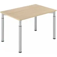 Hjh OFFICE PRO YAMA 12 S | 120x80 - 120 x 80 Eiche/Silber höhenverstellbar