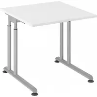 Hjh OFFICE PRO ZENO 8 S | 80x80 - 80 x 80 höhenverstellbar Weiß/Silber