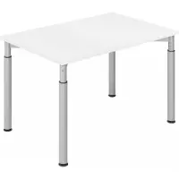 Hjh OFFICE PRO YAMA 12 S | 120x80 - 120 x 80 höhenverstellbar Weiß/Silber