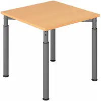 Hjh OFFICE PRO YAMA 8 G | 80x80 - 80 x 80 höhenverstellbar Buche/Graphit