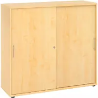 Hjh OFFICE PRO BETA 1753S - 3 OH Schiebetürenschrank Ahorn/Ahorn Metallgriff