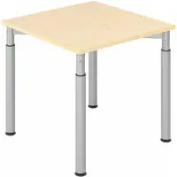 Hjh OFFICE PRO YAMA 8 S | 80x80 - 80 x 80 Ahorn/Silber höhenverstellbar