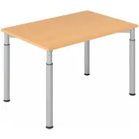 Hjh OFFICE PRO YAMA 12 S | 120x80 - 120 x 80 Buche/Silber höhenverstellbar