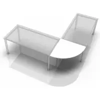 Hjh OFFICE PRO XBE91 W - Eckwinkel rund 80x80 Weiß