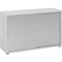 Hjh OFFICE PRO BETA 1752S - Grau/Silber 2 OH Schiebetürenschrank Metallgriff