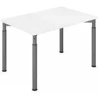 Hjh OFFICE PRO YAMA 12 G | 120x80 - 120 x 80 höhenverstellbar Weiß/Graphit