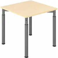 Hjh OFFICE PRO YAMA 8 G | 80x80 - 80 x 80 höhenverstellbar Ahorn/Graphit