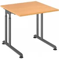 Hjh OFFICE PRO ZENO 8 G | 80x80 - 80 x 80 höhenverstellbar Buche/Graphit