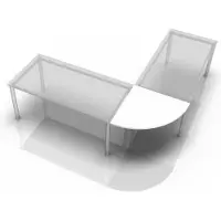 Hjh OFFICE PRO XBE91 S - Eckwinkel rund 80x80 Weiß
