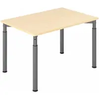Hjh OFFICE PRO YAMA 12 G | 120x80 - 120 x 80 höhenverstellbar Ahorn/Graphit