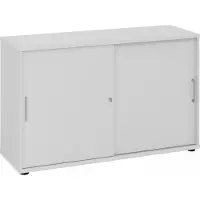 Hjh OFFICE PRO BETA 1752S - 2 OH Grau/Grau Schiebetürenschrank Metallgriff