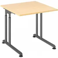 Hjh OFFICE PRO ZENO 8 G | 80x80 - 80 x 80 höhenverstellbar Ahorn/Graphit