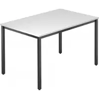 Hjh OFFICE PRO DORAN DQ12 D - Weiß 120 x 80 mit Vierkant-Rohr/Schwarz