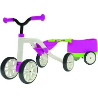 Chillafish Quadie loopfiets met trailer Junior Rosa/Lime