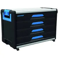 Gedore Werkzeugbox WorkMo B3, 4 Schubladen, 1 Fach, Plastik/Alu, mit Zubehör abschließbar, leer, Werkzeug-Mobil 1110 WM-34