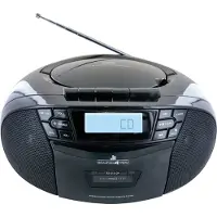 Schwaiger FM/CD/Kassette Boombox Tragbarer CD-Player, schwarz