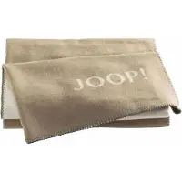 Biederlack JOOP! Wohndecke Uni Doubleface , beige , Baumwollmischgewebe , Maße (cm): B: 150 H: 1