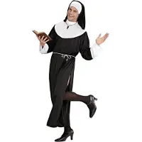 E-Carnavalskleding.nl NONNE CARMELO (Gewand, Gürtel, Haube), XL
