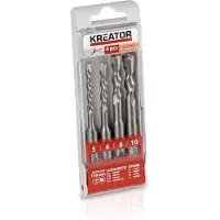Kreator 5-6-8-10x110 Mm Stone Concrete Drill Bit Set 4 Units Silber