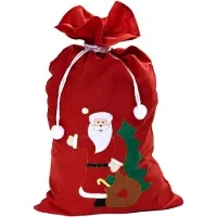 Widmann Deko Verzierter Weihnachtssack rot 60x100cm