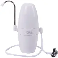 AQUAPHOR MODERN weiß Auftisch-Wasserfilter - Wasserhahnfilter mit B200 AQUALEN + AKTIVKOHLE ALL-IN-1 SCHUTZ-KARTUSCHE