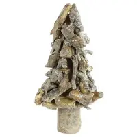 Decostar Weihnachtsbaum Tholf 16 x 38 cm Holz natur/silber