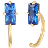 Elli Ohrringe Offene Creolen Topas Edelstein Zart 925 Silber Elli Premium Blau