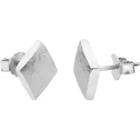 Nenalina Ohrringe Ohrstecker Basic Viereck Geo Brushed 925 Silber Nenalina Silber