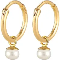 Elli Ohrringe Modische Creolen Süßwasserzuchtperle 925 Silber Elli Premium Gold