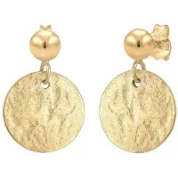 Elli Ohrringe Ohrhänger Plättchen Vintage Antique 925 Silber Elli Gold