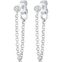 Elli Ohrringe Kette Trend Geo Kristalle 925 Silber Elli Silber