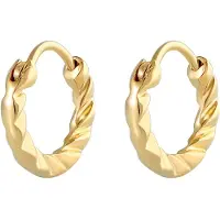 Elli Ohrringe Creolen Strukturiert Basic 925 Sterling Silber Elli Gold