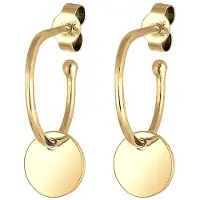 Elli Ohrringe Hänger Kreis Creole Geo Plättchen Trend 925 Silber Elli Gold