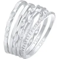 Elli Ring Stapelringe Stacking Bandring 5Er Set 925 Silber Elli Silber