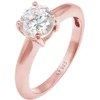 Elli Ring Solitär Klassisch Zirkonia 925 Sterling Silber Elli Rosegold