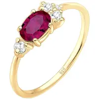 Elli Ring Vintage Zirkonia Synthetischer Rubin 925 Silber Elli Premium Rot