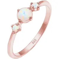 Elli Ring Trend Bandring Trio Geo Vintage Opale 925 Silber Elli Rosegold