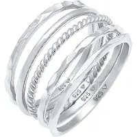 Elli Ring Stapelringe Stacking Bandring 5Er Set 925 Silber Elli Silber