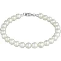 Elli Armband Muschelkernperlen 925 Sterling Silber Elli Weiß