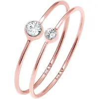 Elli Ring Set Basic Trend Kristalle 925 Silber Elli Rosegold