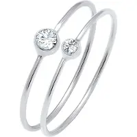 Elli Ring Set Basic Trend Kristalle 925 Silber Elli Silber