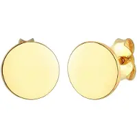 Elli Ohrringe Ohrstecker Plättchen Rund Glanz Basic 925Er Silber Elli Gold