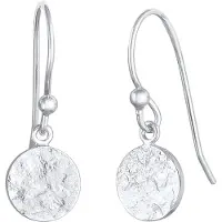 Elli Ohrringe Plättchen Coin Organic Gehämmert 925 Silber Elli Silber