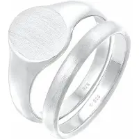 KUZZOI Ring Herren Siegelring Basic Bandring 2Er Set 925 Silber Kuzzoi Silber