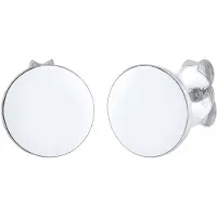 Elli Ohrringe Ohrstecker Plättchen Rund Glanz Basic 925Er Silber Elli Silber