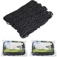 Relaxdays 3 x Anhängernetz 2x3m dehnbar Schwarz